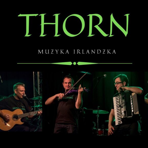 THORN muzyka Irlandzka - grafika przedstawia członków zespołu z instrumentami