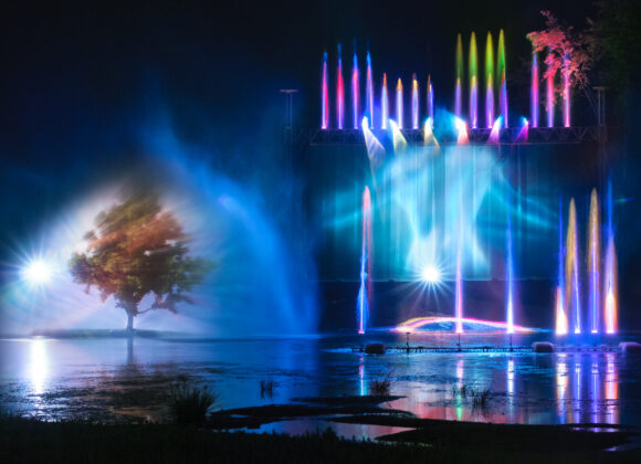 wizualizacja a kolorowymi światłami Water Concept | Bella Skyway Festival