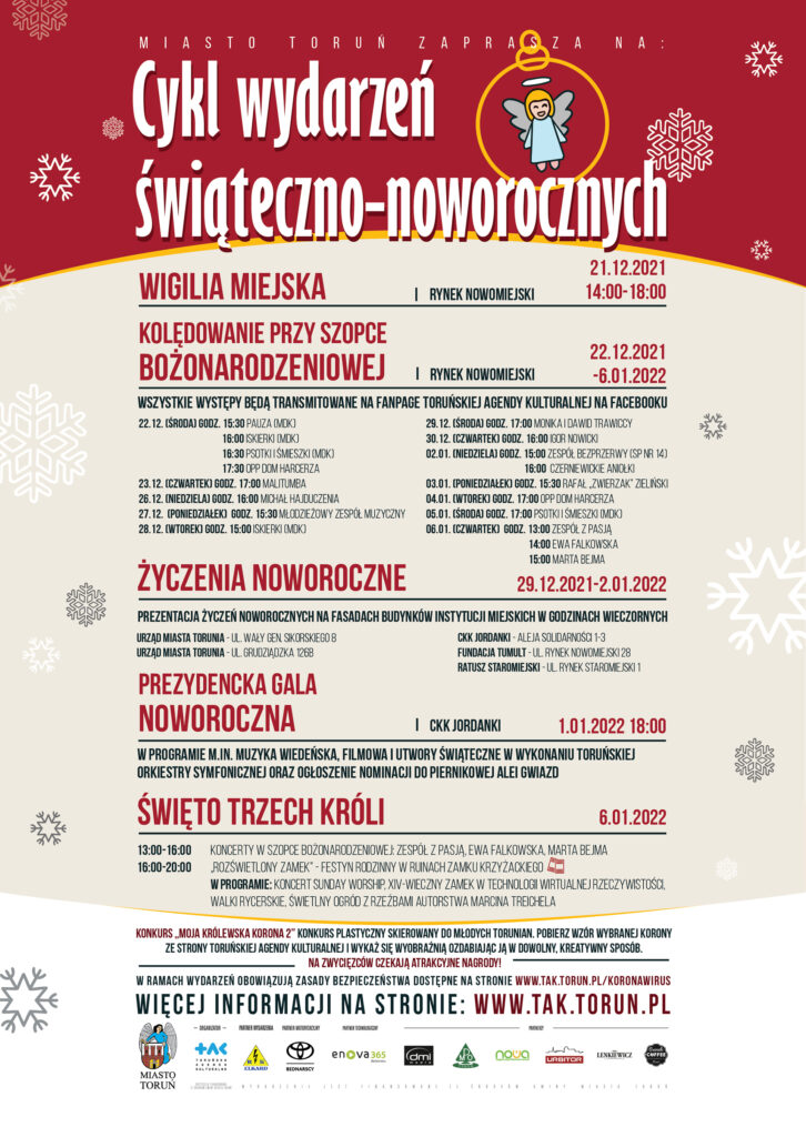 Plakat wydarzeń świateczno-noworocznych