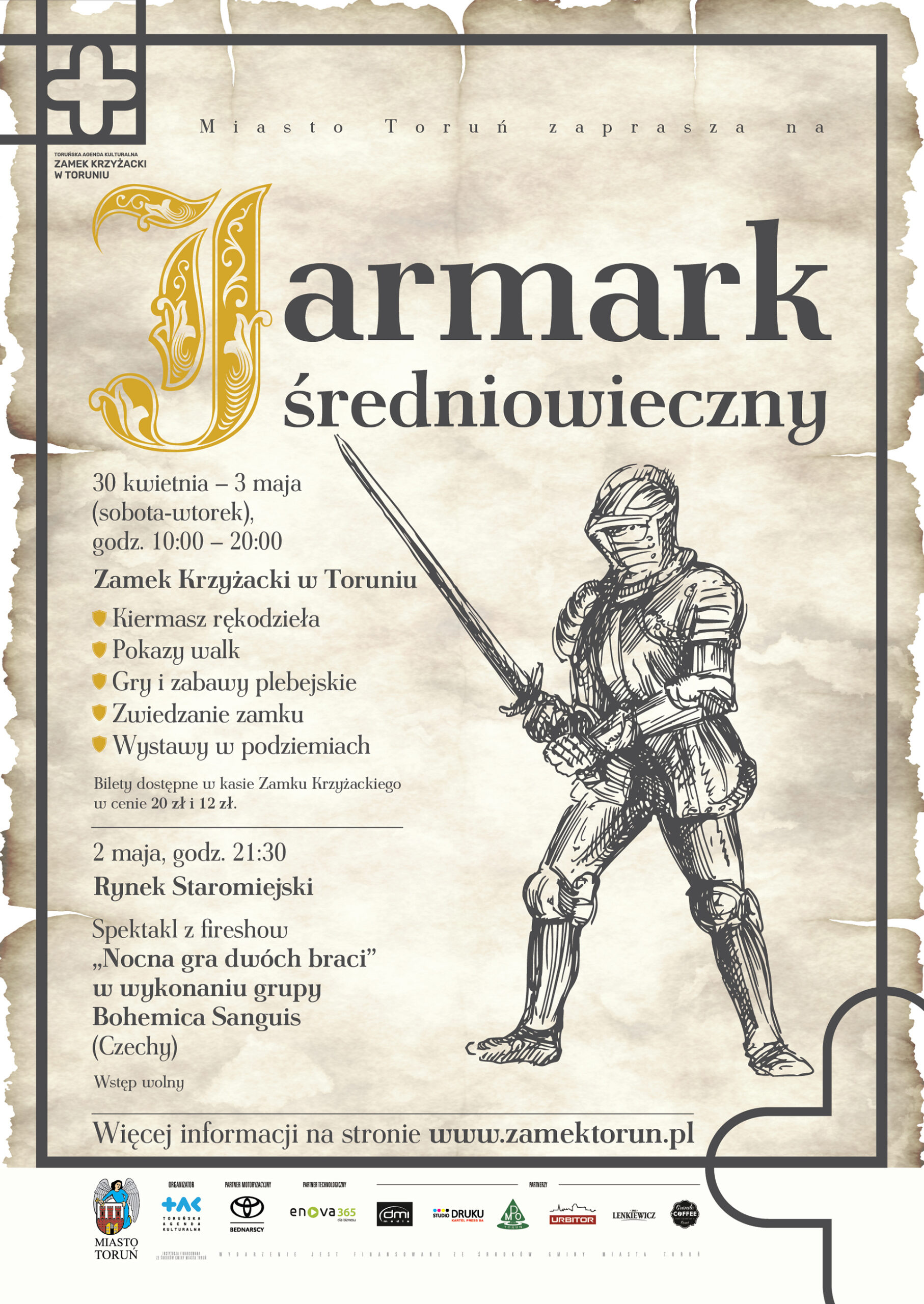 plakat jarmarku średniowiecznego