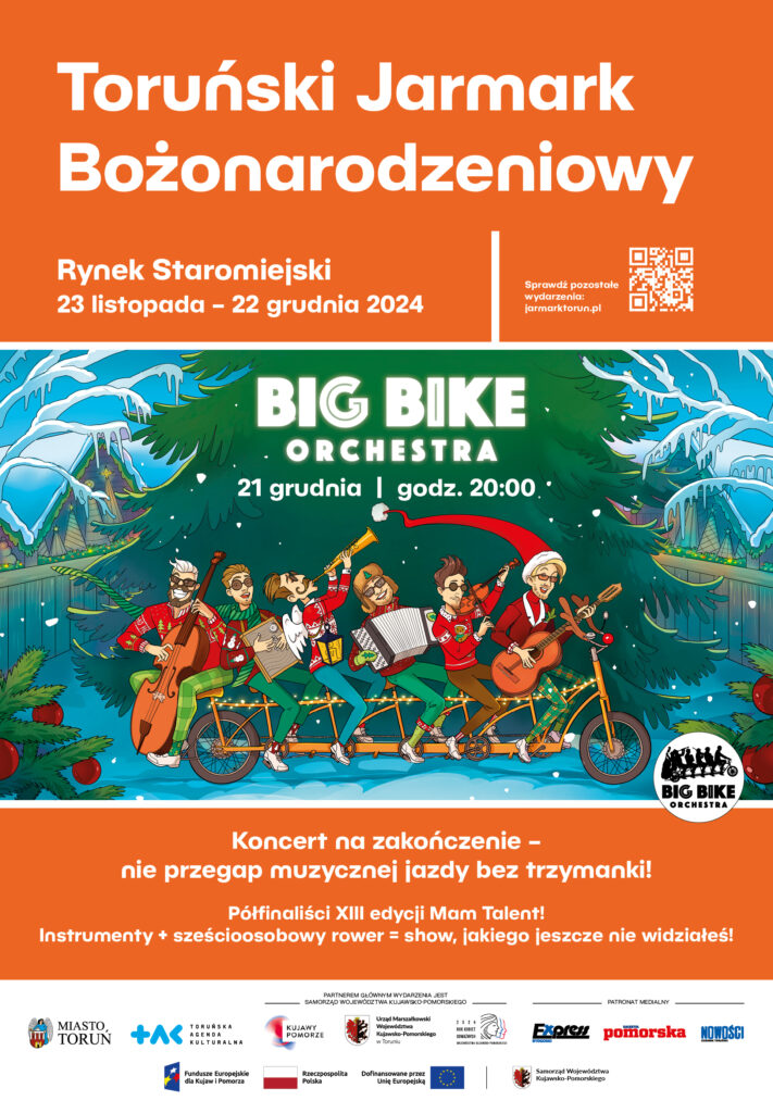 Plakat wydarzenia promujący koncert zespołu Big Bike Orchestra.
