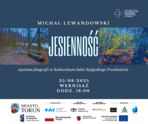 Plakat wystawy "Jesienność" Michała Lewandowskiego.